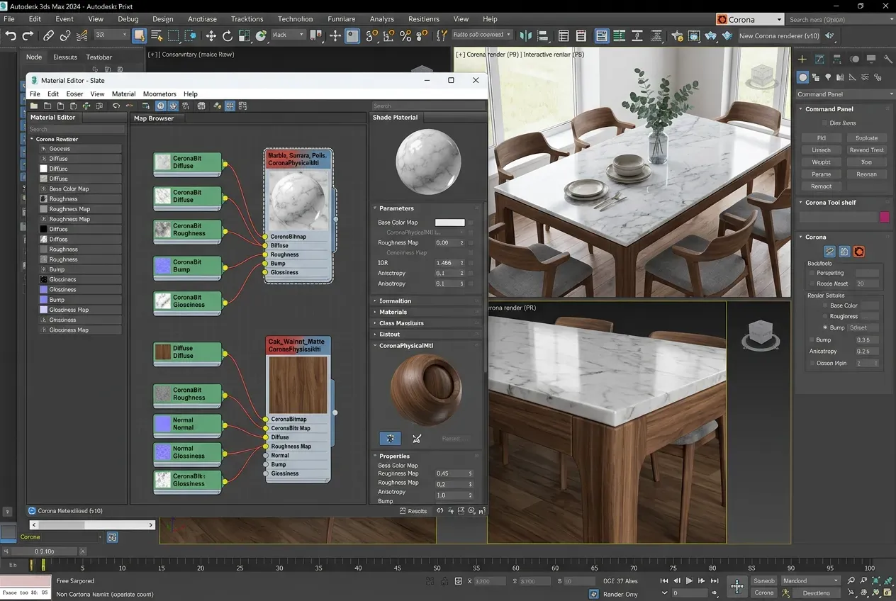 Comparativo entre modelo 3D no SketchUp e render fotorrealista com Corona Renderer