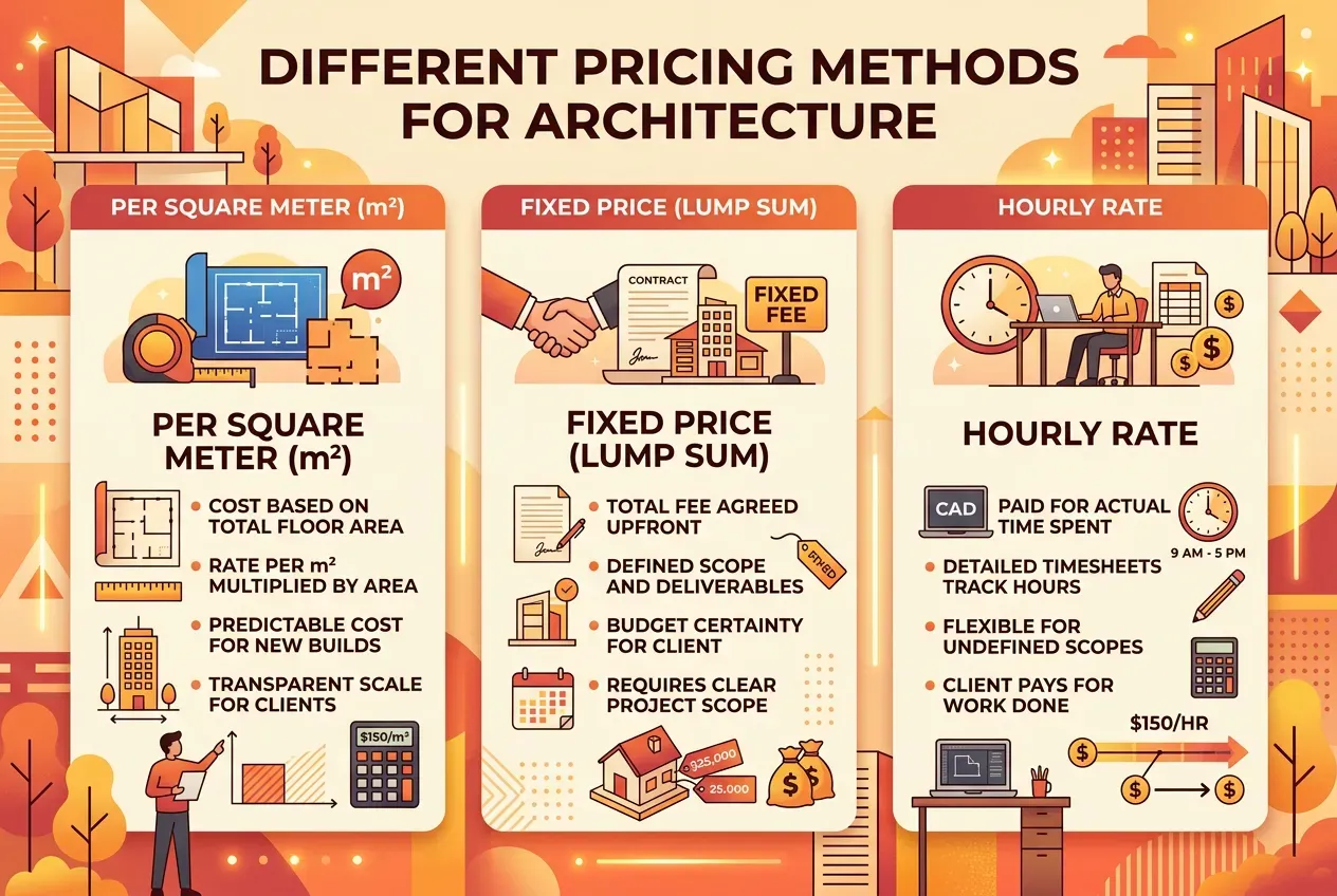 Métodos de precificação para projetos de arquitetura: por metro quadrado, preço fixo e hora técnica