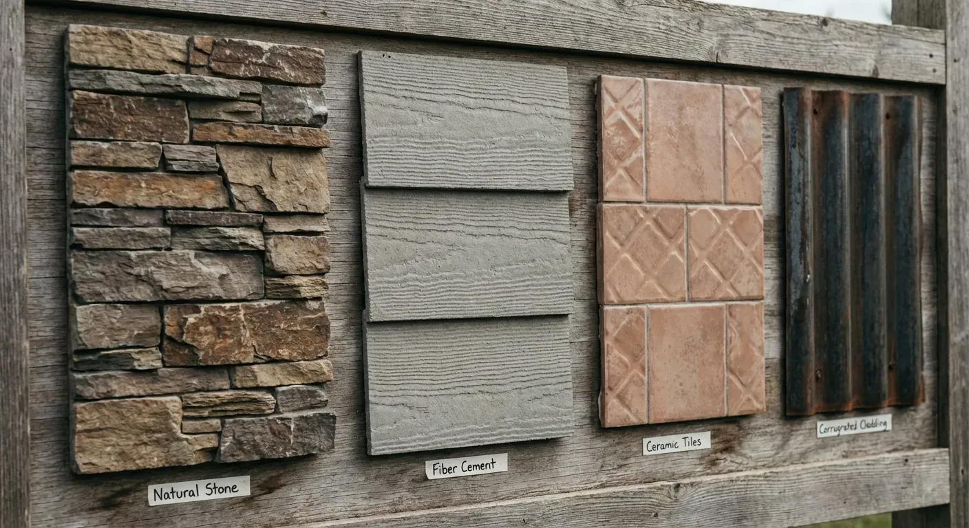 Revestimento para muro externo com pedra natural e vegetação integrada