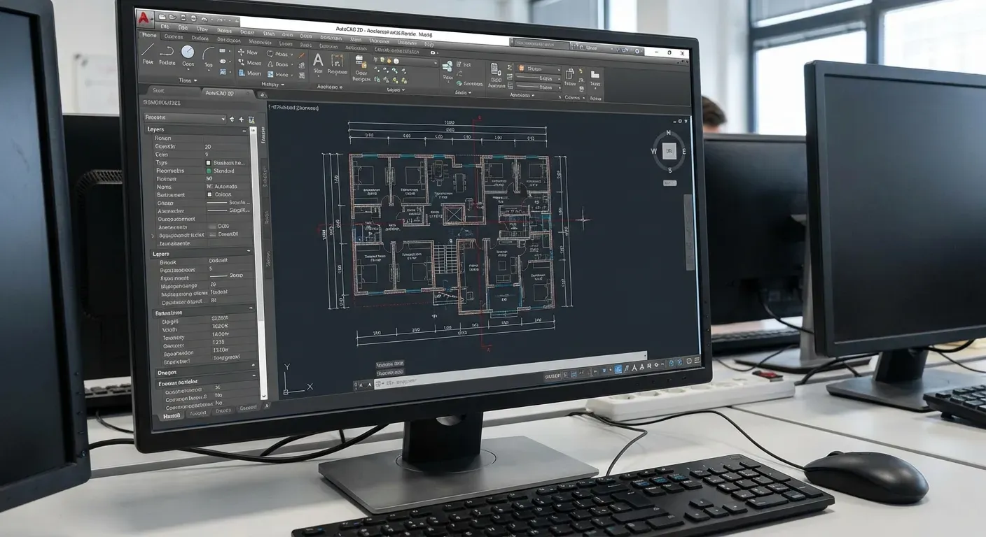 Comparação visual entre interfaces do AutoCAD e SketchUp