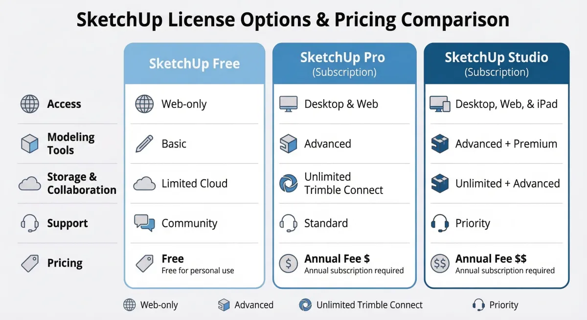 SketchUp Preço 2026: Planos, Licenças e Alternativas Gratuitas