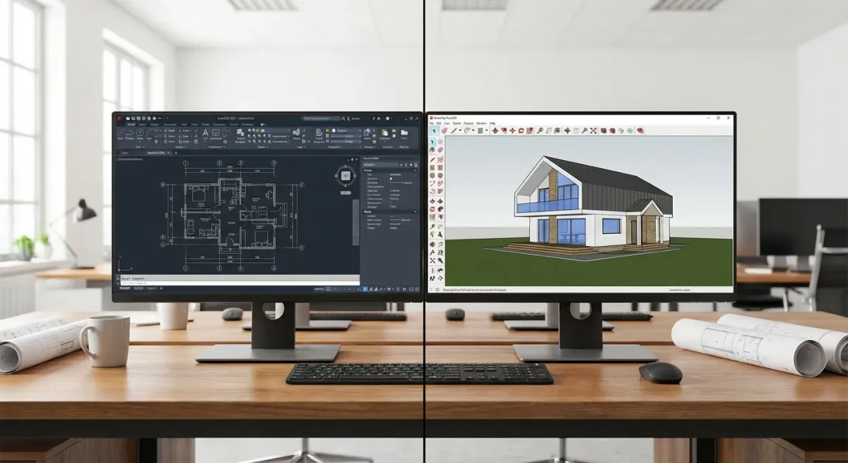 AutoCAD vs SketchUp 2026: Qual Escolher para Seu Projeto de Arquitetura?