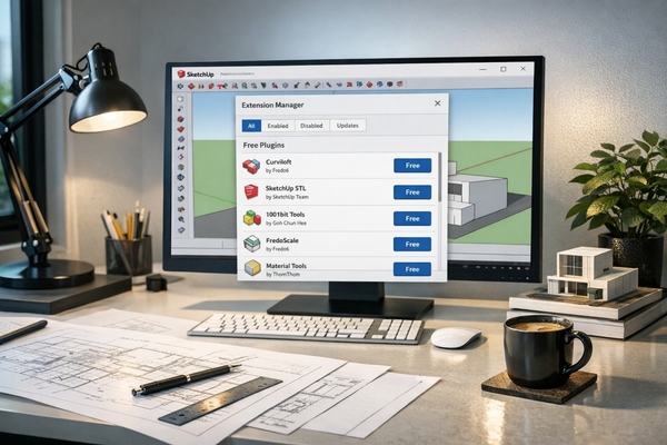 Plugin SketchUp Gratuito 2026: Os Melhores para Arquitetos